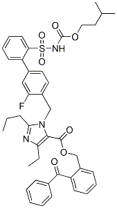 CAS#: 157566-60-4, 5-Ethyl-3-[[2-Fluoro-4-[2-(3-Methylbutoxycarbonylsulfamoyl)Phenyl]Phenyl]Methyl]-2-Propylimidazole-4-Carboxylic Acid