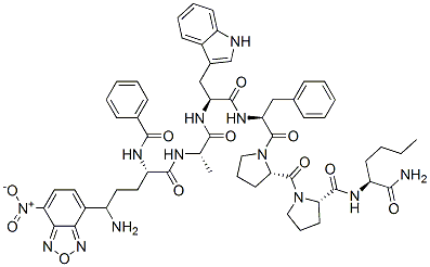 CAS 登录号：157610-44-1， (2S)-N-[(2S)-1-氨基-1-氧代己烷-2-基]-1-[(2R)-1-[(2S)-2-[[(2R)-2-[[(2S)-2-[[(2S)-2-(苯甲酰基氨基)-5-[(4-硝基-2,1,3-苯并恶二唑-7-基)氨基]戊酰]氨基]丙酰]氨基]-3-(1H-吲哚-3-基)丙酰]氨基]-3-苯基丙酰基]吡咯烷-2-羰基]吡咯烷-2-甲酰胺