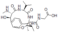 CAS#: 158243-18-6, 2-[[(3R,4S,7S,10S,11R)-3-Ethyl-11,15-Dihydroxy-3-Methyl-10-Methylamino-6,9-Dioxo-7-Propan-2-Yl2-Oxa-5,8-Diazabicyclo[10.3.1]Hexadeca-1(15),12(16),13-Triene-4-Carbonyl]Amino]Acetic Acid