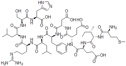 CAS 登录号：158379-16-9， N-(N-(N-(N2-(N-(N-(N-(N-(N-(N-L-蛋氨酰-L-异亮氨酰)-L-alpha-谷氨酰)-L-alpha-谷氨酰)-L-alpha-天冬氨酰)-L-苯丙氨酰)-L-亮氨酰)-L-精氨酰)-L-亮氨酰)-L-丝氨酰)-L-组氨酸