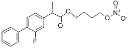 CAS 登录号：158836-71-6， 4-硝基氧基丁基2-(3-氟-4-苯基苯基)丙酸酯