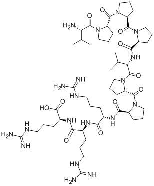 CAS 登录号:159088-48-9, L-缬氨酰-L-脯氨酰-L-脯氨酰-L-脯氨酰-L-缬氨酰-L-脯氨酰-L-脯氨酰-L-精氨酰-L-精氨酰-L-精氨酸