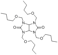 CAS#: 15968-37-3, 1,3,4,6-Tetrakis(butoxymethyl)tetrahydroimidazo(4,5-d)imidazole-2,5(1H,3H)-dione