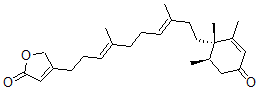 CAS#: 159934-16-4, 4-[(3E,7E)-4,8-Dimethyl-10-[(1R,6R)-1,2,6-Trimethyl-4-Oxo-1-Cyclohex-2-Enyl]Deca-3,7-Dienyl]-5H-Furan-2-One