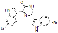 CAS 登录号:160098-93-1, (5S)-3,5-二(6-溴-1H-吲哚-3-基)-5,6-二氢-1H-吡嗪-2-酮