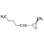 CAS 登录号：165038-25-5， (2R,3R)-2-(1-己炔-1-基)-3-甲基环氧乙烷