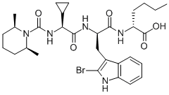 CAS 登录号：166735-10-0， (2S)-2-[[(2S)-2-氨基-2-环丙基乙酰基]-[(2S)-3-(2-溴-1H-吲哚-3-基)-2-[[(2S,6R)-2,6-二甲基哌啶-1-羰基]氨基]丙酰]氨基]己酸