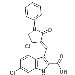CAS#: 166974-22-7, 4,6-Dichloro-3-[(E)-(2-Oxo-1-Phenyl-3-Pyrrolidinylidene)Methyl]-1H-Indole-2-Carboxylic Acid