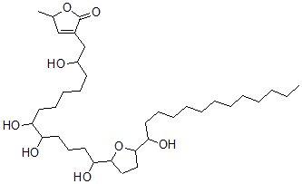 CAS#: 167172-78-3, 5-Methyl-3-[2,8,9,13-Tetrahydroxy-13-[5-(1-Hydroxytridecyl)Oxolan-2-Yl]Tridecyl]-5H-Furan-2-One