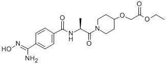 CAS 登录号：172927-65-0， 2-[1-[(2S)-2-[[4-(N'-羟基甲脒基)苯甲酰基]氨基]丙酰]哌啶-4-基]氧基乙酸乙酯