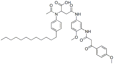 CAS#: 17304-65-3, 2-[Acetyl(4-Dodecylphenyl)Amino]-4-[[4-Methoxy-3-[[3-(4-Methoxyphenyl)-1,3-Dioxopropyl]Amino]Phenyl]Amino]-4-Oxobutyric Acid