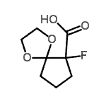 CAS#: 174405-54-0, 6-Fluoro-1,4-Dioxaspiro[4.4]Nonane-6-Carboxylic Acid