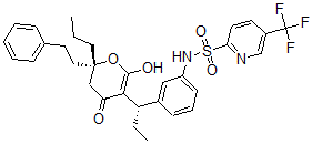 CAS 登录号：174590-27-3， N-[3-[(1S)-1-[(6R)-2-羟基-4-氧代-6-(2-苯基乙基)-6-丙基-5H-吡喃-3-基]丙基]苯基]-5-(三氟甲基)吡啶-2-磺酰胺