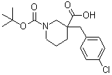 CAS 登录号：174606-16-7， 3-(4-氯苄基)-1-{[(2-甲基-2-丙基)氧基]羰基}-3-哌啶羧酸