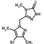 CAS#: 175202-35-4, 5-[(4-Bromo-3,5-Dimethyl-1H-Pyrazol-1-Yl)Methyl]-4-Methyl-2,4-Dihydro-3H-1,2,4-Triazole-3-Thione