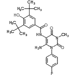 CAS#: 176378-79-3, N-[6-Amino-1-(4-Fluorophenyl)-3-Methyl-2,4-Dioxo-1,2,3,4-Tetrahydro-5-Pyrimidinyl]-4-Hydroxy-3,5-Bis(2-Methyl-2-Propanyl)Benzamide