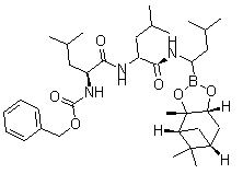 CAS 登录号：179324-21-1， N-[(苯基甲氧基)羰基]-L-亮氨酰-N-[1-[(3aS,4S,6S,7aR)-六氢-3a,5,5-三甲基-4,6-甲桥-1,3,2-苯并二氧硼戊环-2-基]-3-甲基丁基]-L-亮氨酰胺