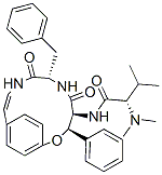CAS 登录号：17948-40-2， (2S)-2-二甲基氨基-N-[(3R,4S,7S)-5,8-二氧代-3-苯基-7-苯基甲基-2-氧杂-6,9-二氮杂双环[10.2.2]十六-10,12,14(1),15-四烯-4-基]-3-甲基丁烷酰胺
