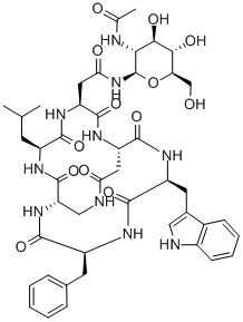 CAS#: 183747-35-5, (2S)-2-[[(3S,6S,9S,12S)-12-[[(2S)-4-[[(2R,3R,4R,5S,6R)-3-Acetamido-4,5-Dihydroxy-6-(Hydroxymethyl)Oxan-2-Yl]Amino]-2-Amino-4-Oxobutanoyl]Amino]-9-(1H-Indol-3-Ylmethyl)-5,8,11,14-Tetraoxo-6-(Phenylmethyl)1,4,7,10-Tetrazacyclotetradecane-3-Carbonyl]Amino]-4-Methylpentanoic Acid