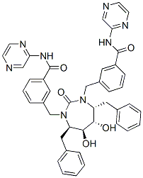 CAS#: 183854-80-0, 3-[[(4R,5S,6S,7R)-5,6-Dihydroxy-2-Oxo-4,7-Bis(Phenylmethyl)-3-[[3-(Pyrazin-2-Ylcarbamoyl)Phenyl]Methyl]-1,3-Diazepan-1-Yl]Methyl]-N-Pyrazin-2-Ylbenzamide