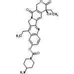 CAS 登录号：185304-42-1， (4S)-4,11-二乙基-4-羟基-3,14-二氧代-3,4,12,14-四氢-1H-吡喃并[3',4':6,7]吲哚嗪并[1,2-b]喹啉-9-基4-氨基-1-哌啶羧酸酯