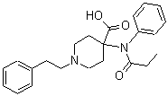 CAS 登录号：186022-53-7， 4-[(1-氧代丙基)苯基氨基]-1-(2-苯基乙基)-4-哌啶羧酸