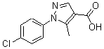 structure of CAS# 187998-35-2, 1-(4-Chlorophenyl)-5-Methyl-1H-Pyrazole-4-carboxylic Acid;4-Carboxy-1-(4-Chlorophenyl)-5-Methyl-1H-Pyrazole, 4-Chloro-(4-Carboxy-5-Methyl-1H-Pyrazol-1-Yl)Benzene;1-(4-CHLOROPHENYL)-5-METHYL-1H-PYRAZOLE-4-CARBOXYLIC ACID