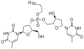 CAS 登录号：18875-74-6， 胸苷酰-(3'-5')-胸苷氰基乙基磷酰三酯