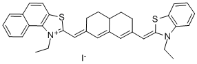 CAS 登录号：19208-27-6， 3-乙基-2-[[7-[(1-乙基萘并[1,2-d]噻唑-2(1H)-亚基)甲基]-4,4a,5,6-四氢-2(3H)-萘亚基]甲基]-苯并噻唑鎓碘化物(1:1)
