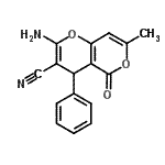 CAS#: 194282-72-9, 2-Amino-7-Methyl-5-Oxo-4-Phenyl-4H,5H-Pyrano[4,3-b]Pyran-3-Carbonitrile