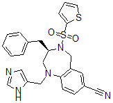 CAS 登录号:195987-41-8, (3R)-1-(3H-咪唑-4-基甲基)-3-(苯基甲基)-4-噻吩-2-基磺酰基-3,5-二氢-2H-1,4-苯并二氮杂卓-7-甲腈