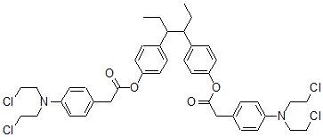 CAS 登录号：19659-38-2， 己烷-3,4-二基二苯-4,1-二基二({4-[二(2-氯乙基)氨基]苯基}乙酸酯)