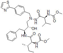 CAS#: 198904-08-4, Methyl N-[(2S,3S)-1-[[(2S,3S)-3-Hydroxy-4-[[[(2S)-2-(Methoxycarbonylamino)-3-Methylbutanoyl]Amino]-[[4-(1,3-Thiazol-2-Yl)Phenyl]Methyl]Amino]-1-Phenylbutan-2-Yl]Amino]-3-Methyl-1-Oxopentan-2-Yl]Carbamate