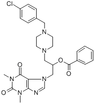 CAS#: 19977-10-7, 3-[4-(4-Chlorobenzyl)-1-Piperazinyl]-1-(1,2,3,6-Tetrahydro-1,3-Dimethyl-2,6-Dioxo-7H-Purin-7-Yl)Propan-2-Ol Benzoate