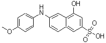 CAS 登录号：201235-52-1， 4-羟基-6-[(4-甲氧基苯基)氨基]-2-萘磺酸