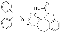 CAS 登录号：204326-24-9， (2S,5S)-5-[[(9H-芴-9-基甲氧基)羰基]氨基]-1,2,4,5,6,7-六氢-4-氧代-氮杂卓并[3,2,1-hi]吲哚-2-羧酸
