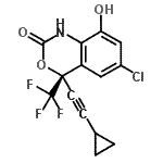CAS 登录号：205754-32-1， (4S)-6-氯-4-(环丙基乙炔基)-8-羟基-4-(三氟甲基)-1,4-二氢-2H-3,1-苯并恶嗪-2-酮