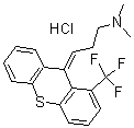 CAS 登录号：2063-10-7， (3Z)-N,N-二甲基-3-[1-(三氟甲基)噻吨-9-亚基]丙-1-胺盐酸盐