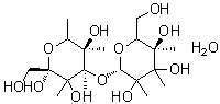 CAS 登录号：207511-09-9， (2R,4R,5R)-2-(羟基甲基)-3,4,5,6-四甲基-4-{[(2S,5R)-3,4,5-三羟基-6-(羟基甲基)-3,4,5-三甲基四氢-2H-吡喃-2-基]氧基}四氢-2H-吡喃-2,3,5-三醇水合物(1:1)