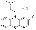 CAS 登录号：2095-24-1， 2-(2-氯吩噻嗪-10-基)-N,N-二甲基乙胺盐酸盐