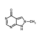 CAS 登录号：21230-41-1， 2-甲基-1,2-二氢-4H-吡唑并[3,4-d]嘧啶-4-酮