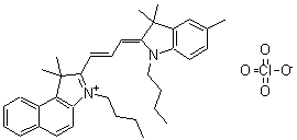 CAS 登录号：215370-93-7， 3-丁基-2-[(1E,3Z)-3-(1-丁基-3,3,5-三甲基-1,3-二氢-2H-吲哚-2-亚基)-1-丙烯-1-基]-1,1-二甲基-1H-苯并[E]吲哚鎓高氯酸盐