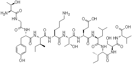 CAS 登录号：215923-20-9， L-苏氨酰甘氨酰-L-酪氨酰-L-异亮氨酰-L-赖氨酰-L-苏氨酰-L-alpha-谷氨酰-L-亮氨酰-L-异亮氨酰-L-丝氨酰-L-缬氨酸