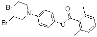 CAS 登录号：21667-03-8， 4-[二(2-溴乙基)氨基]苯基 2,6-二甲基苯甲酸酯