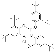 CAS 登录号：217189-40-7， [2-二(2,4-二叔丁基苯氧基)膦基氧基-3,5-二叔丁基-苯基]-氯-钯