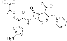 CAS#: 217796-42-4, 7-{[(2Z)-2-(2-Amino-1,3-Thiazol-4-Yl)-2-{[(2-Carboxy-2-Propanyl)Oxy]Imino}Acetyl]Amino}-8-Oxo-3-(1-Pyridiniumylmethyl)-5-Thia-1-Azabicyclo[4.2.0]Oct-3-Ene-2-Carboxylate