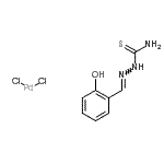CAS 登录号：219954-63-9， (2E)-2-(2-羟基苄亚基)肼基硫代甲酰胺-二氯钯(1:1)