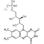 CAS 登录号：22251-85-0， 1-脱氧-1-(7,8-二甲基-2,4-二氧代-3,4-二氢苯并[g]蝶啶-10(2H)-基)-5-O-(羟基膦酸)-D-核糖醇钠