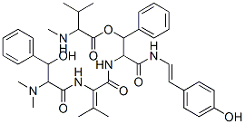 CAS 登录号：22326-90-5， 3-甲基-2-(甲基氨基)丁酸 1-苯基-3-[2-(4-羟基苯基)乙烯基氨基]-3-氧代-2-[[2-[(3-羟基-3-苯基-2-(二甲基氨基)-1-氧代丙基)氨基]-3-甲基-1-氧代-2-丁烯基]氨基]丙基酯
