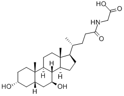 CAS 登录号：2273-95-2， N-[(3a,5b,7b)-3,7-二羟基-24-氧代胆烷-24-基]甘氨酸